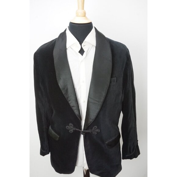 Other - Polo by Ralph Lauren Frog Toggle Shawl Black Cotton Velour Formal Jacket Sz L